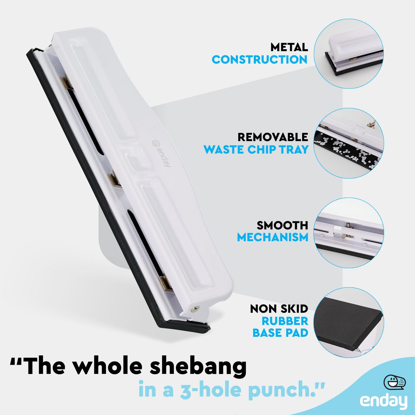 Enday Heavy Duty 3-Hole Punch