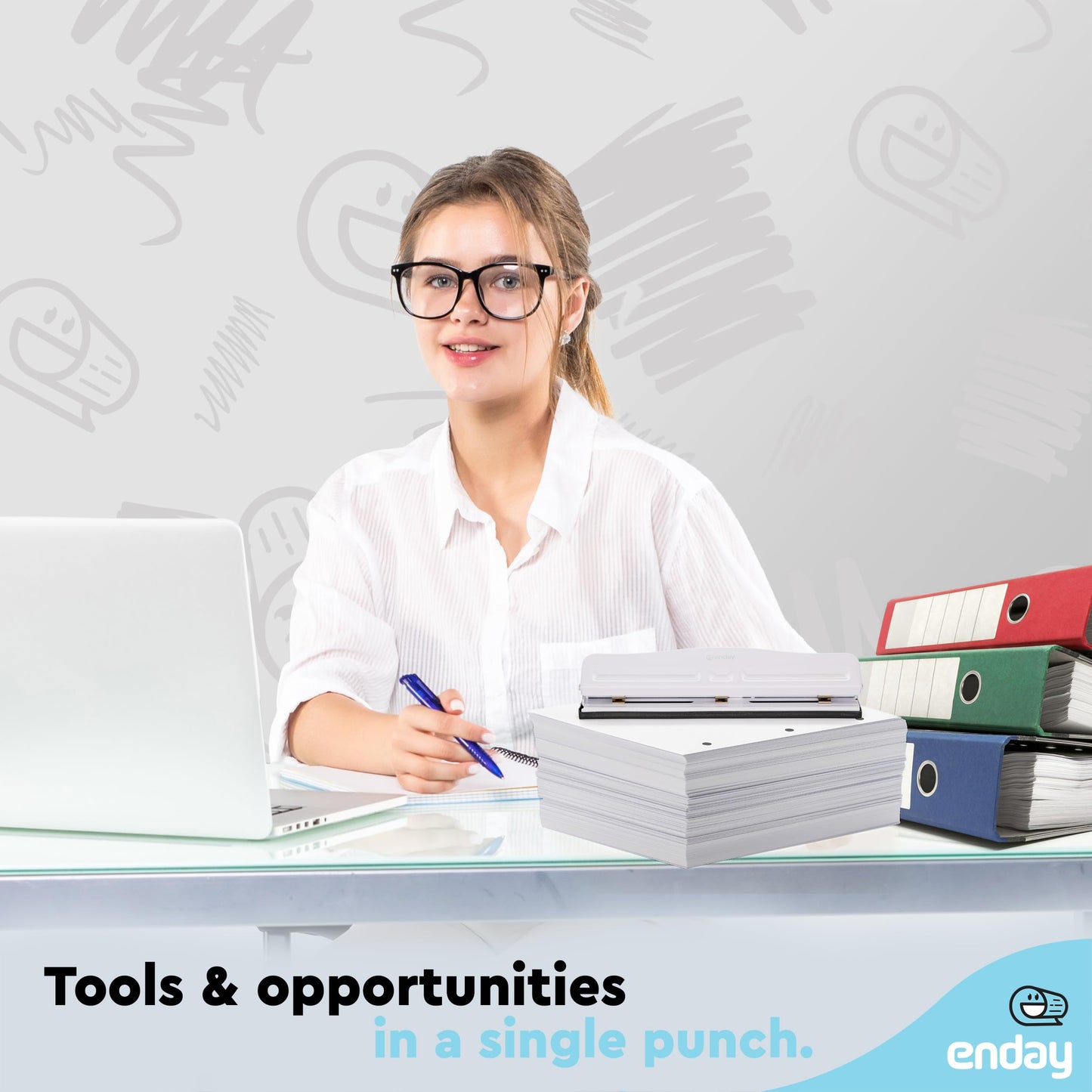 Enday Heavy Duty 3-Hole Punch