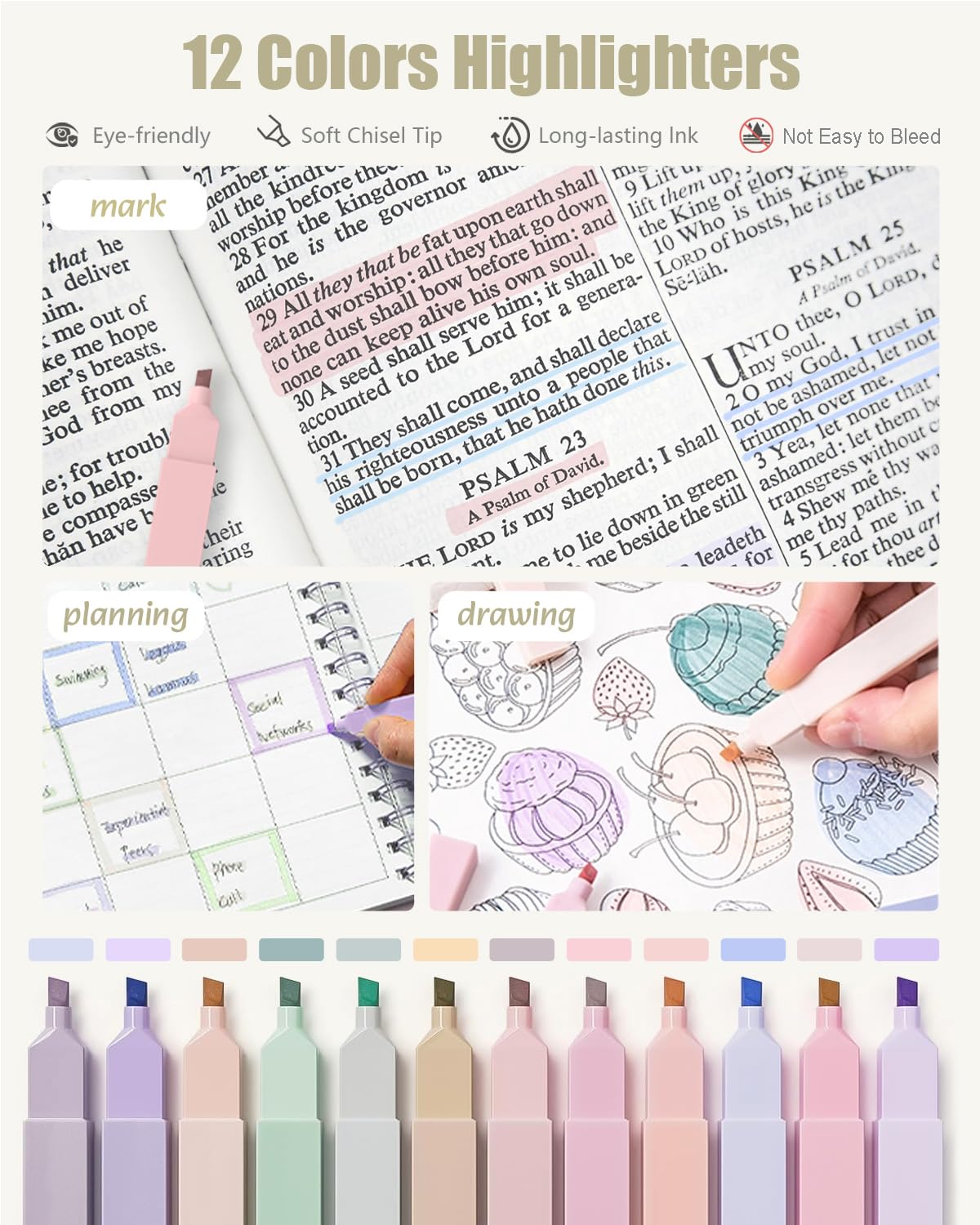 Pastel Planner Supply Set with Pen Case