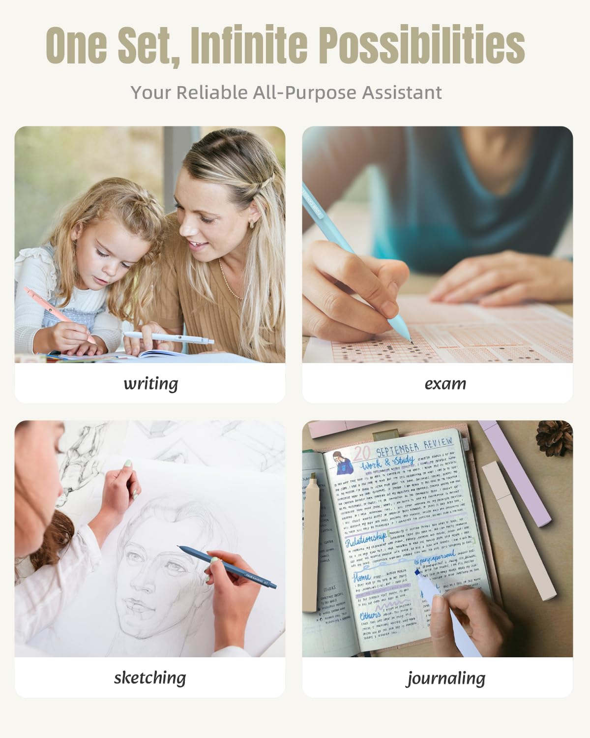 Pastel Planner Supply Set with Pen Case