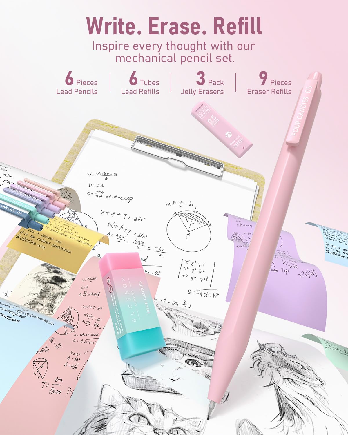 Pastel Planner Supply Set with Pen Case